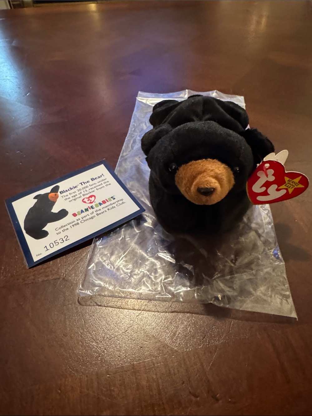 Ty Beanie Baby- Original Numbered Blackie The Bear - Mint Tag